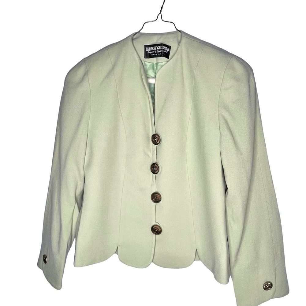 VTGΒ Herbert GrossmanβLight Green Wool Jacket Blazer 8